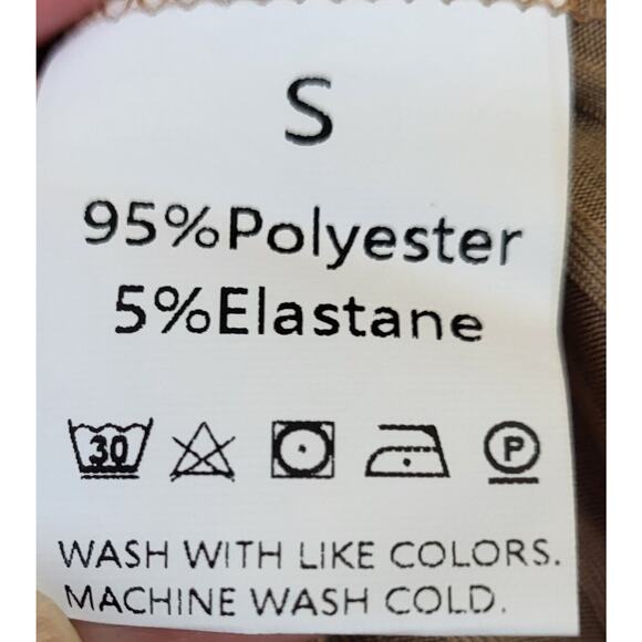 Womens Beige/Tan Ribbed Mock Neck Long Sleeve Size Small Stretchy - Picture 12 of 14